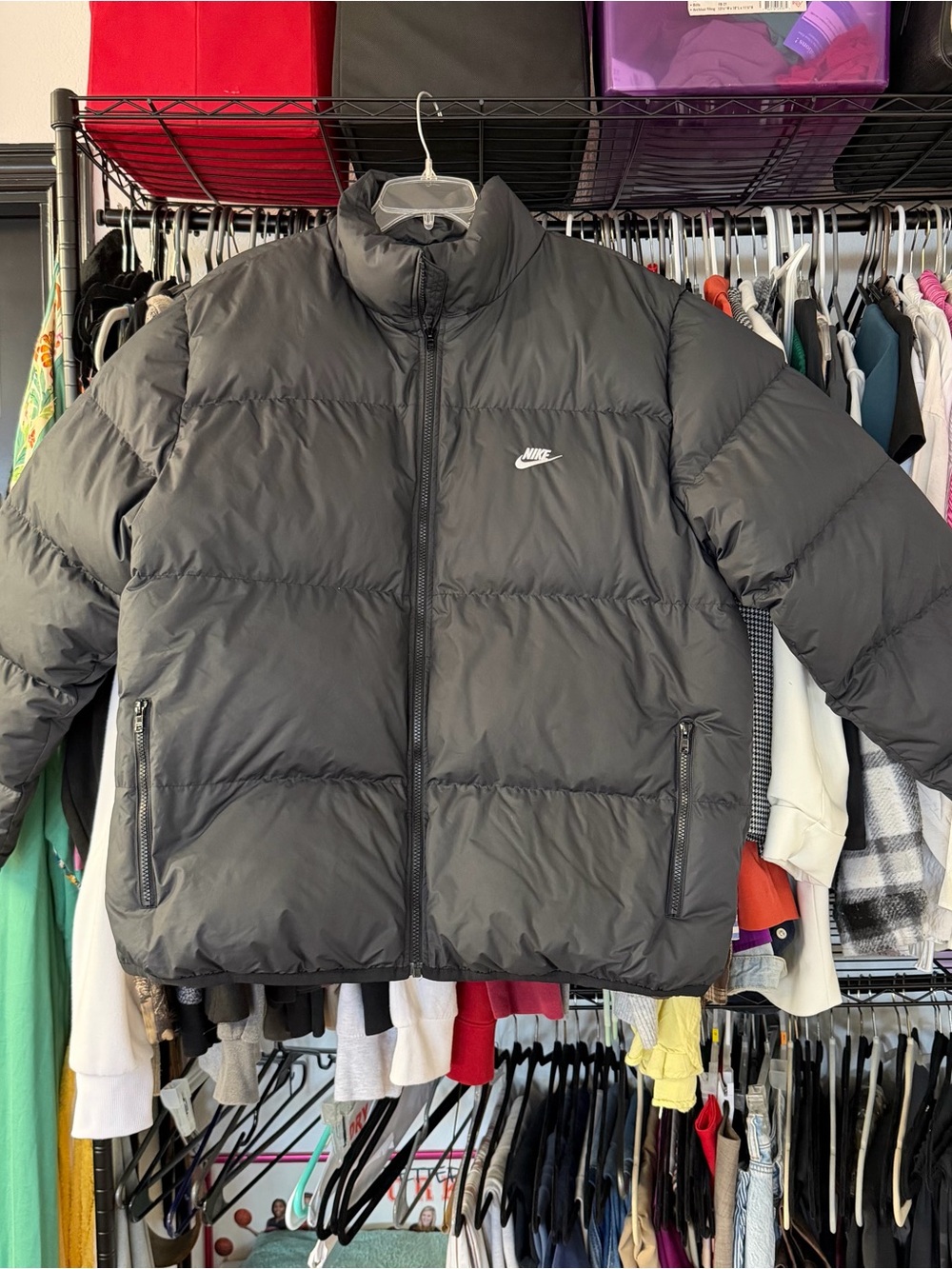 Nike Therma-FIT 650 Down Puffer Jacket Men’s XL Black Full Zip Winter Coat